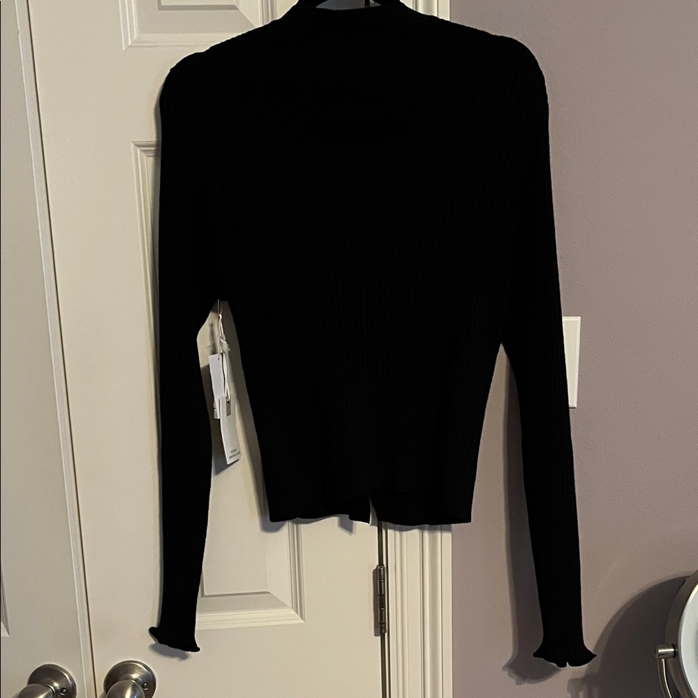Good American Black Women's Fitted Cardigan - Picture 3 of 4